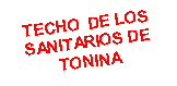 Cuadro de texto: TECHO  DE LOS SANITARIOS DE  TONINA